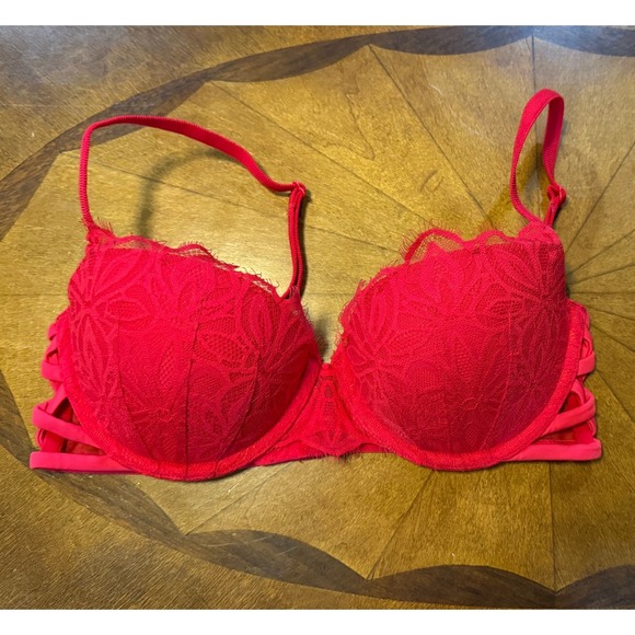 PINK Victoria's Secret Other - Victoria's Secret PINK red push up lace bra size 34c